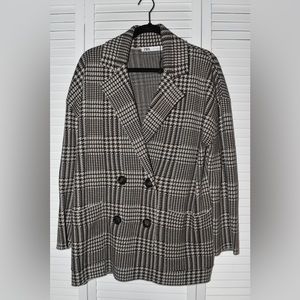 Zara oversized  Blazer for Women in Brown and Cream color size S